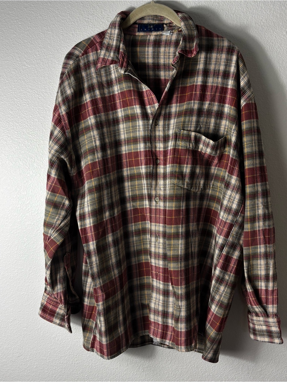 Vintage New Man Shirts Plaid Flannel Button Up Size 5